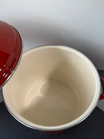Paula Deen Red Speckled Enamel Lidded Stock Pot