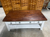 Two Tone Coffee Table with Drawers on Each Side