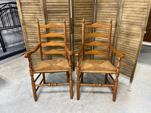 Ladder Back Arm Chairs, (2) Set B