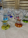 LAV Coral Orien Footed Ice Cream Glasses THREE SETS OF SIX AVAILABLE $12 EACH