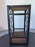 Industrial Style Rustic Heavyweight Iron & Wooden 6-Bottle Wine Rack