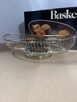 Silver Plate Bread Basket With Basket
