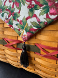 Longaberger 2000 Deck the Halls Christmas Basket with Fabric & Plastic Liners