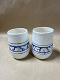 Pair Of Potting Shed Dedham Pottery Crackled Bunny Mugs