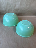 Nesting Jadeite Fire King Bowls - Pair