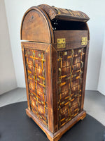 Woven Wine Box Look Flip-Top Waste Basket