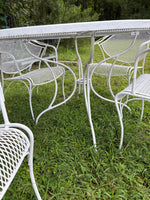 Classic White Metal Patio Table and Chairs Set
