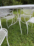 Classic White Metal Patio Table and Chairs Set
