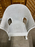 White Wicker Rocking Chair with Cushion