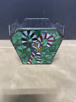 Candy Cane Stained Glass Candle Holder