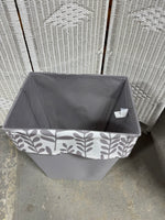 Gray Botanical Fabric Hamper