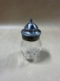 Etched Mustard Jar With Silver Lid