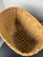 Pair of Primitive Style Light Wooden Woven Baskets