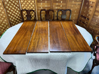 Double Pedestal Dining Table with (4) L:eaves and (8) Chairs ***HEAVY ITEM***
