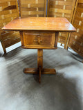 Pedestal Side Table with Drawer