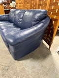 Unbranded Blue Vinyl Sofa, ***HEAVY ITEM***READ DETAILS ON PICK UP POLICY***