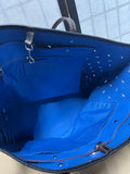 Coach City Toti in Perforated Crossgrain Leather;  Black Exterior with Blue Backed Butterfly Cutouts