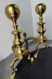 Pair of The Harvin Co. Virginia Metalcrafters Vintage Brass Clawfoot Andirons