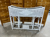 White Wicker Planter with Metal Bucket Insert