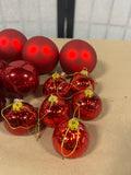 Red Tone Ornament Lot, 19 pc