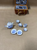 Delton Mini Tea Set With Wicker Basket Set