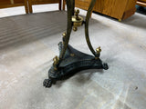 Neoclassical Style Brass & Metal Side Table with Glass Top