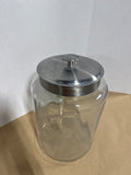 Large Clear Glass Apothecary Jar With Brushed Nickel Lid // 2 Available // PRICED INDIVIDUALLY