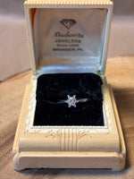 14K White Gold & Diamond Ring - SIZE 5.75
