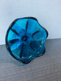 Viking Glass Bluenique Epic 6-Petal Pedestal Compote