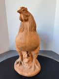 Large Italian Carved Terra Cotta Clay Hen