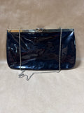 Unbranded Shiny Black Clutch With Strap