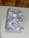 Bird Motif,  Blue/White Fabric Table Cloth, 100"x60"