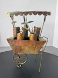 Copper Tone Vintage Metal Flower Cart