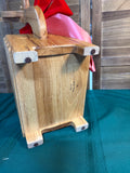 A-Vintage Wood Reindeer Box Basket Planter