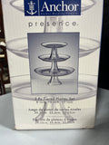 Anchor Hocking 3 Piece Tiered Cake Plate Set