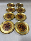 8 Gold Candy Cane Coasters