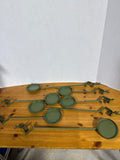 Green Metal Patio Rail Plant Holders - 7 Pieces