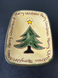 Merry Christmas Glazed Redware Dish