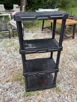 4 Tier Small Black Plastic Garage Shelving Unit, Lightweight