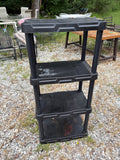 4 Tier Small Black Plastic Garage Shelving Unit, Lightweight