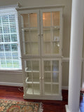 Master Craft Lighted 2 pc Cream Painted/Glass Display Cabinet