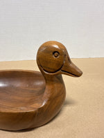 Walnut Wood Duck Trinket Dish