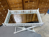Mirrored Removable Tray on Folding Luggage Rack Style Base