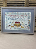 Cross Stitched Noah’s Ark Sampler