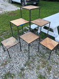 Multi-Tier Metal & Tile Corner Shelf