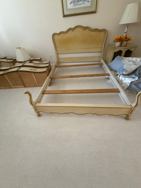 Morganton Vintage French Provincial Double Bed with Rails and Slats