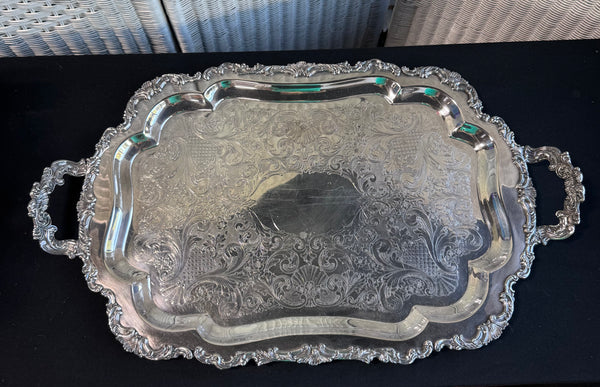 Sheffield Ascot Large Vintage Silver Plate Serving Tray