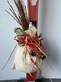 Old Homestead Hand Made Folk Style Slim Wooden Santa Decor