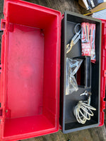 Red Plano Tackle/Tool Box w/a few items inside