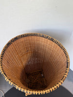 Asian Style Woven Waste Basket